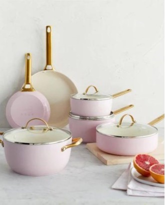 Set 10 piese pentru gatit, pink, Padova - GREENPAN